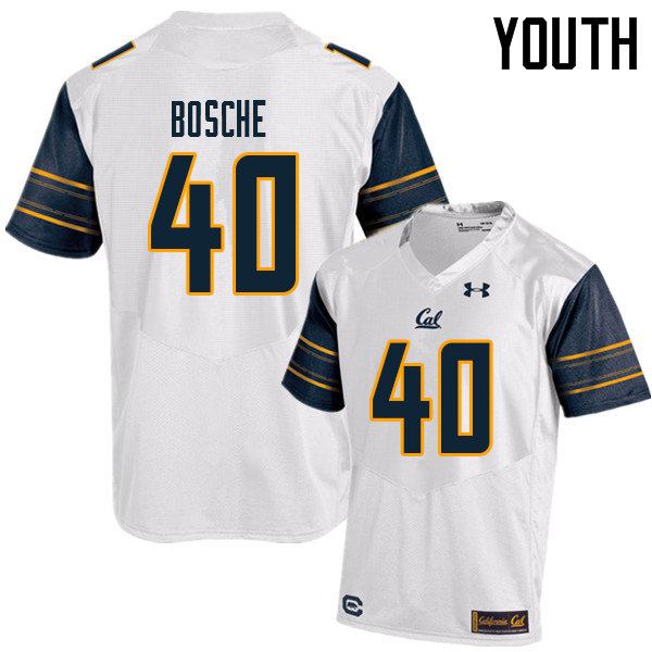 Youth #40 Parker Bosche Cal Bears UA College Football Jerseys Sale-White - Click Image to Close